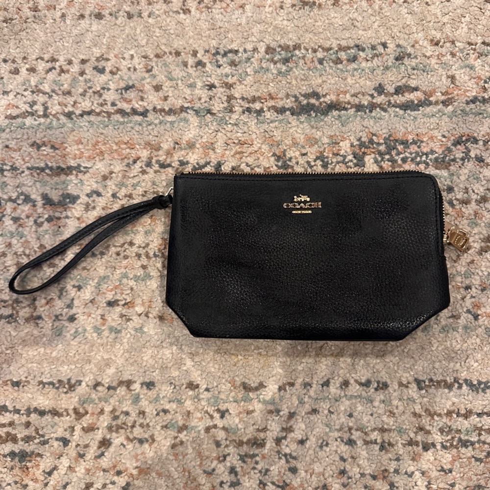 Coach Black Textured Wristlet